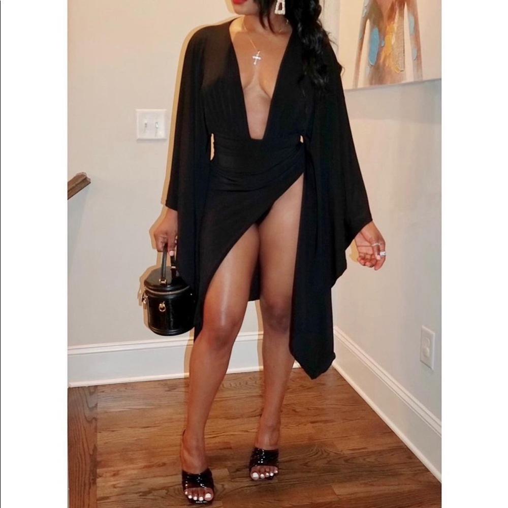 Deep slit dress